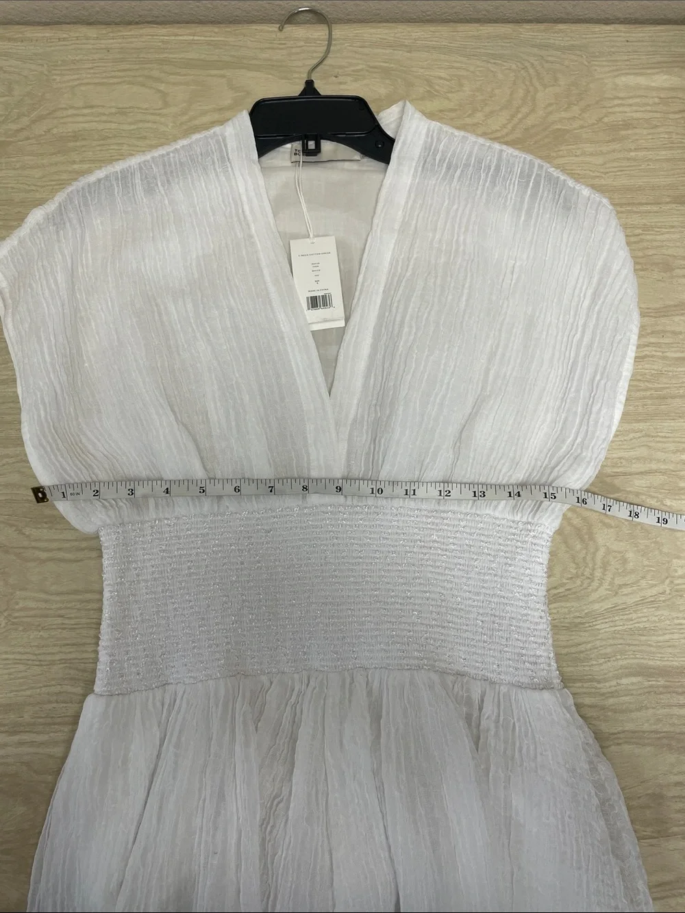 Linen And Cotton Midi Dress - White -NWT -S